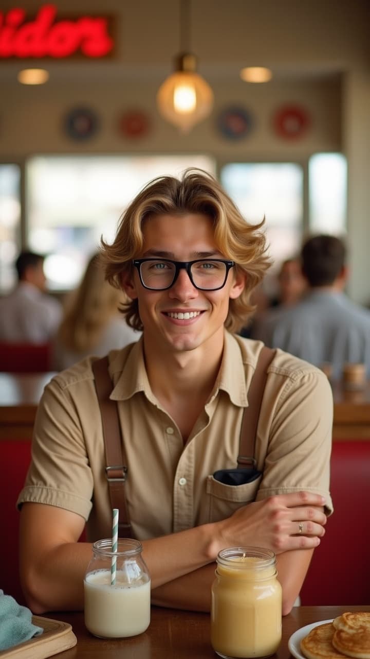 Retro 1950s Diner - Photo AI generated
