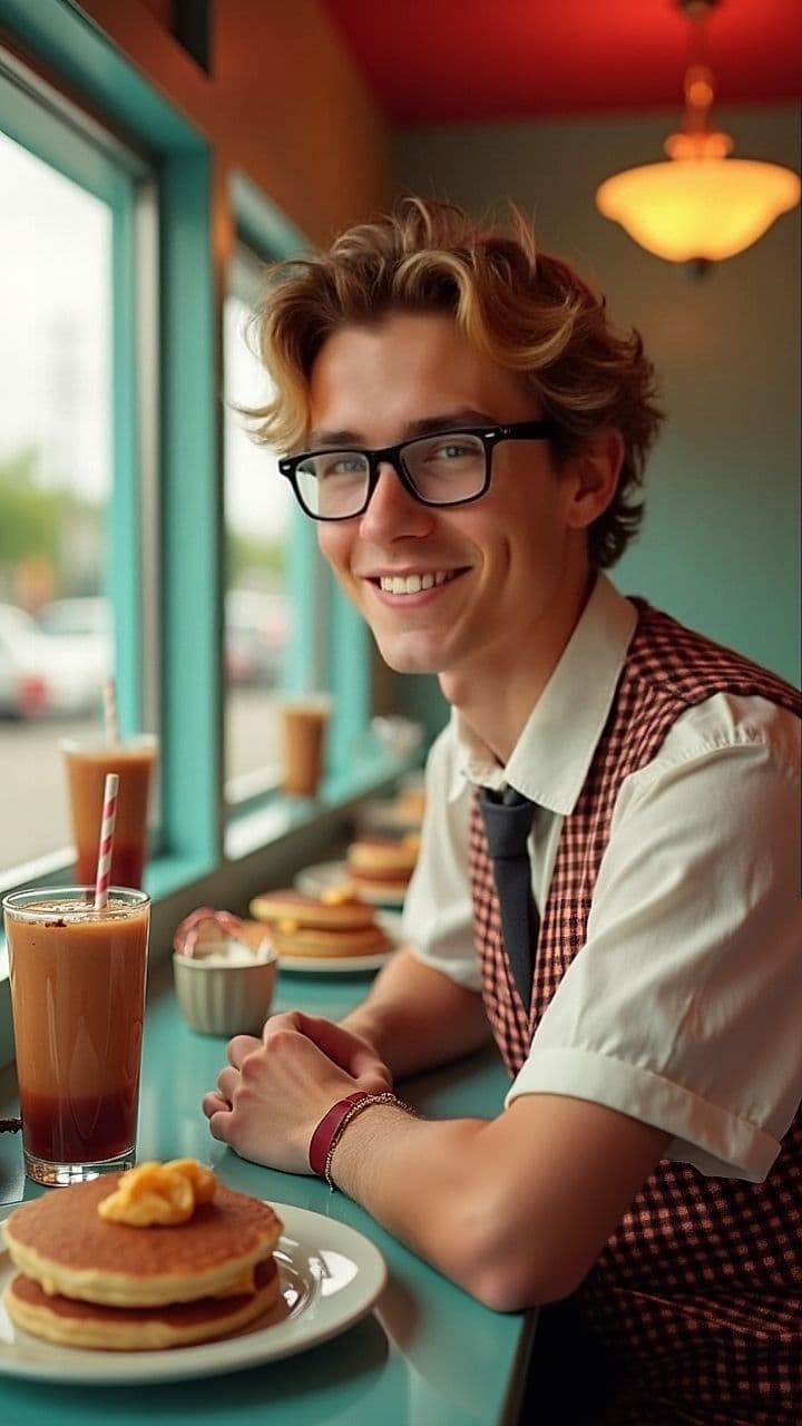 Retro 1950s Diner - Photo AI generated